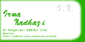 irma nadhazi business card